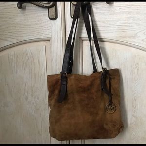 Michael Kors suede zip bucket bag